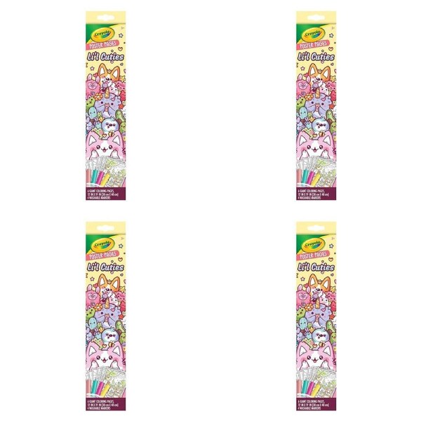 4PK Crayola Poster Pages Lil Cuties Large Colouring Art Sheets 30x48cm Kids 3y+