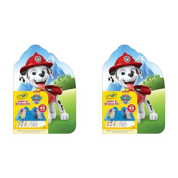 2PK Crayola Colour & Sticker Art Kit Markers/Pages/Stickers Paw Patrol Kids 4y+
