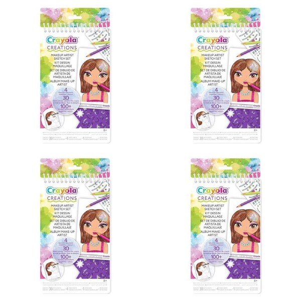 4PK Crayola Creations Compact Makeup Artist Sketch Set DIY Craft Kit Kids 8y+