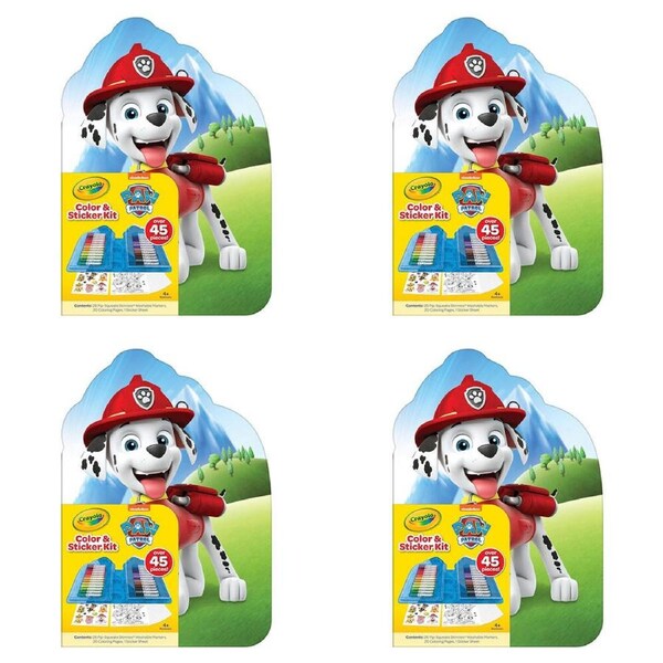 4PK Crayola Colour & Sticker Art Kit Markers/Pages/Stickers Paw Patrol Kids 4y+