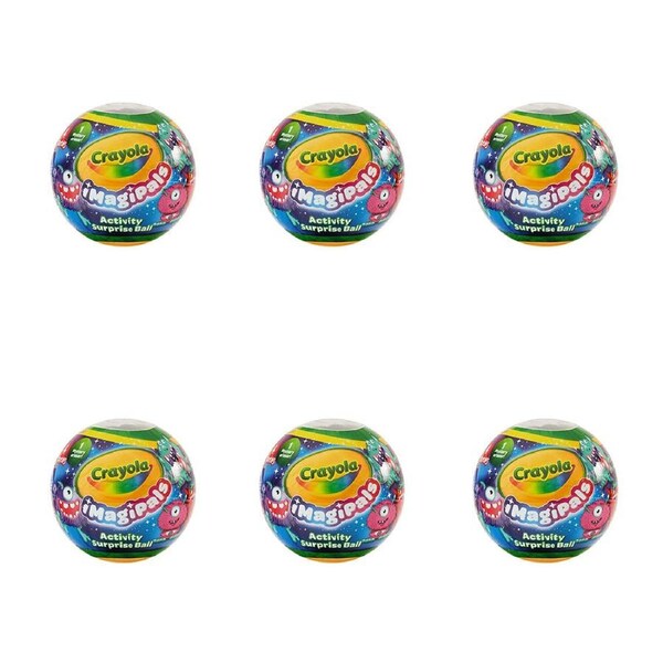6PK Crayola Imagipals Activity Surprise Ball DIY Craft Kit Monsters Asstd 3y+