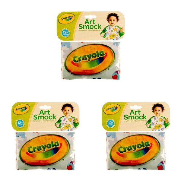 3PK Crayola Adjustable Art Activity Smock/Apron Washable Reusable Kids 1y+