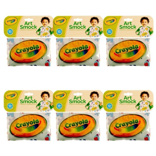 6PK Crayola Adjustable Art Activity Smock/Apron Washable Reusable Kids 1y+