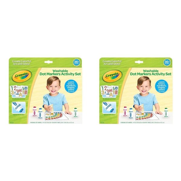 2PK Crayola Washable Dot Markers Activity Set Craft Kit Non-Toxic Kids 3y+