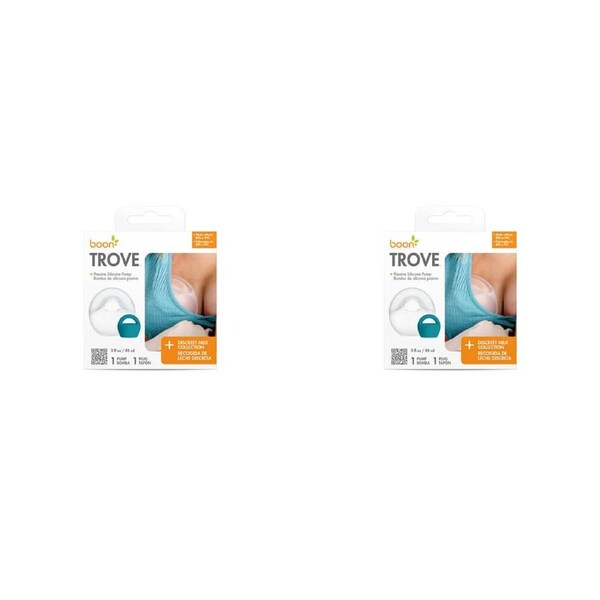 2PK Boon Trove Silicone Manual Breast Pump 88ml Milk Collector 11x11cm White