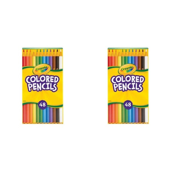 2x 48pc Crayola Coloured Pencils Share Pack Colouring Art & Craft Tools Kids 3y+