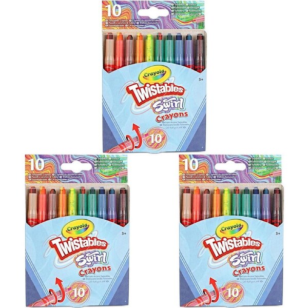 3x 10pc Crayola Twistables Swirl Mini Crayons Colouring Tools Craft Kit Kids 3y+