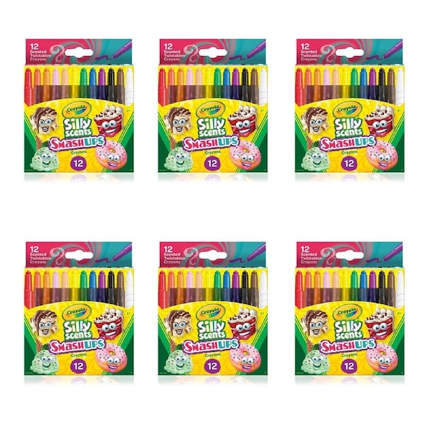 6x 12pc Crayola Silly Scents Smash Ups Mini Twistables Crayons Art Kids 3y+