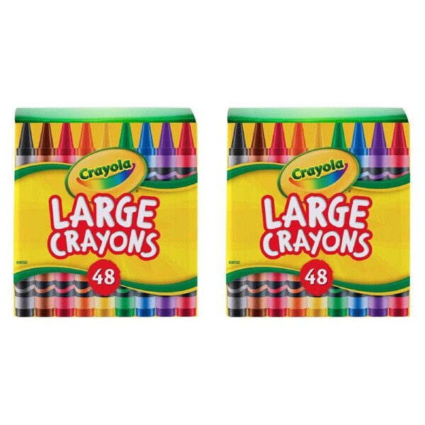 2x 48pc Crayola Large Crayons Share Pack Colouring Art & Craft Tools Kids 3y+