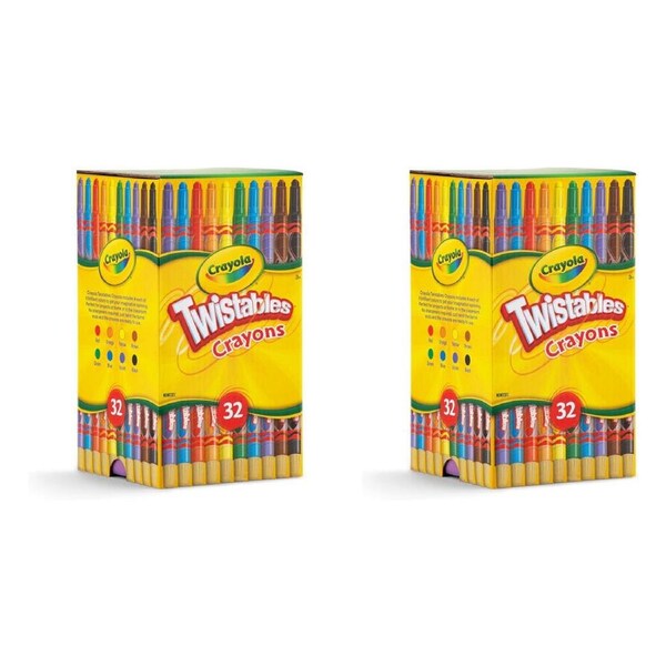 2x 32pc Crayola Twistables Crayons Share Pack Set Colouring Art Tools Kids 3y+
