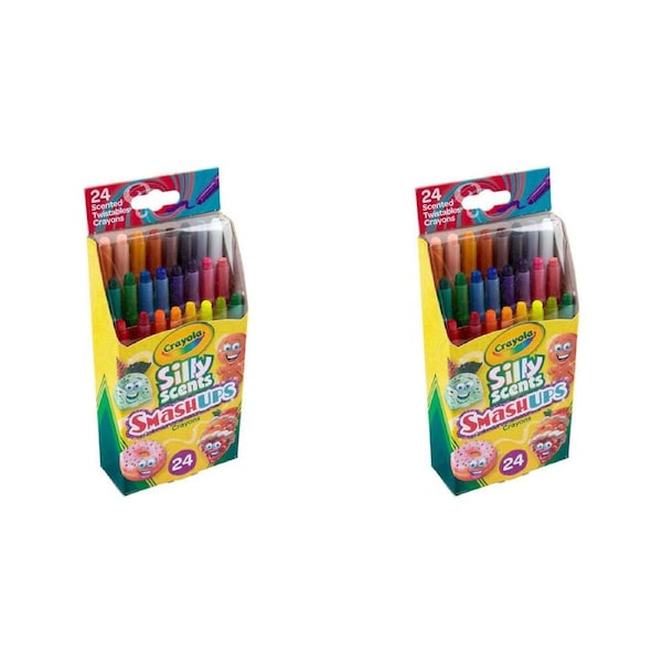 2x 24pc Crayola Silly Scents Smash Ups Mini Twistables Crayons Art Kids 3y+