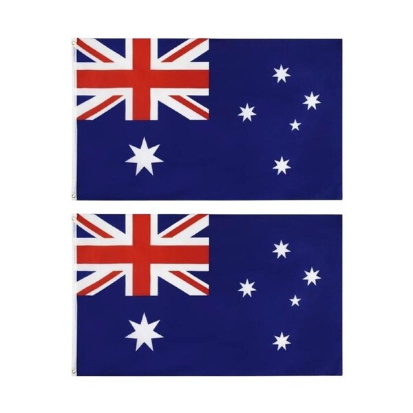 2 x Large Australian Aussie Flag Australia Day OZ Heavy Duty Outdoor 150 x 90cm