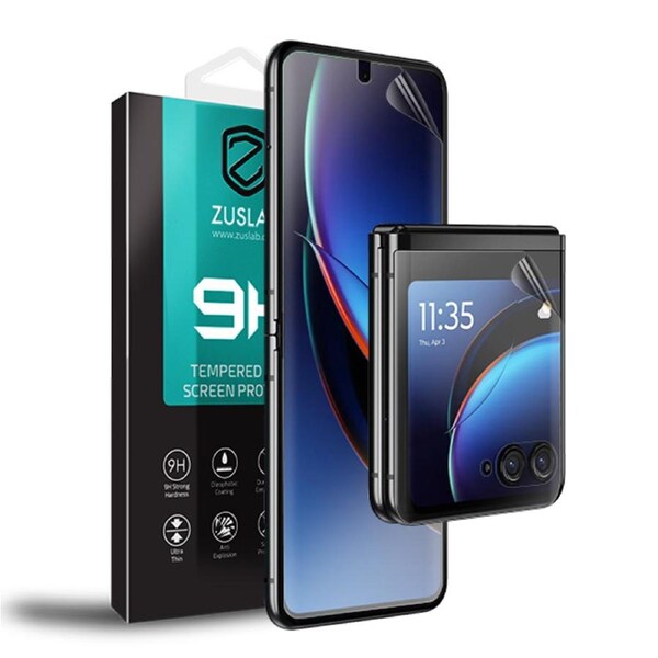 ZUSLAB for Motorola Razr 40 Ultra Screen Protector Premium Quality Edge to Edge High Definition Flexible TPU Film (2023)