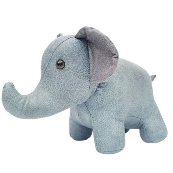 Urban Elephant Door Stopper Home/Room Office Decor Display Blue/Grey 39cm