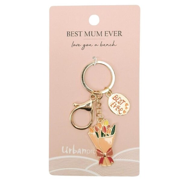Urban Best Mum Keyring Hanging Keychain Bag Decorative Accessory Pink 11cm
