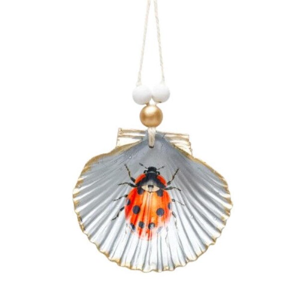 Urban Ladybug Shell Hanging Ornament Home/Room Decorative Display Blue 19cm