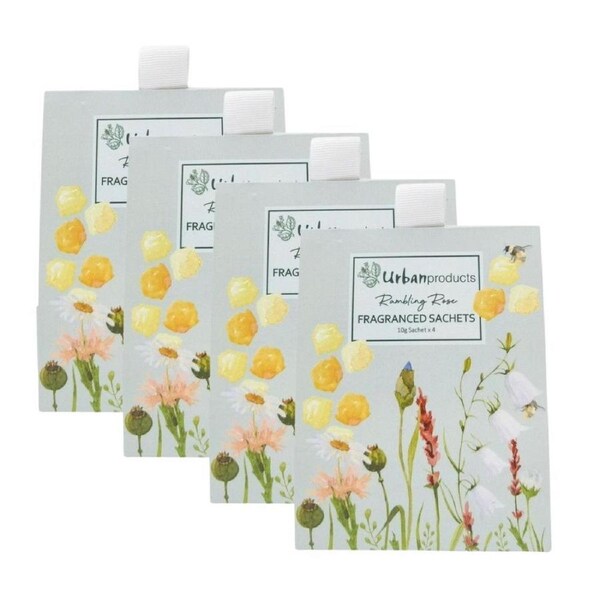 4x 4pc Urban 10g Bee Meadow Scented Hanging Paper Sachets Home Fragrance Yellow