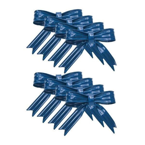 8x Urban Bow Napkin Metal Ring Home/Kitchen Dinning Table Organiser Blue 6cm
