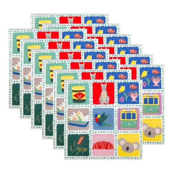 12x 20pc Urban Australiana Napkins Dining Table Paper Towel Tableware 33x33cm