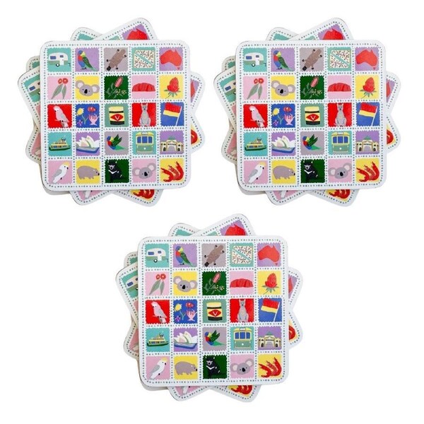 3x 4pc Urban Australiana Cork Coasters Home/Kitchen Table Protector Square 10cm