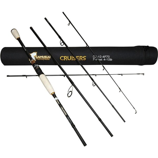 Samurai Cruisers Carbon Fishing Rod Spin Fast 7ft 4 Piece 2 - 6lb Pound