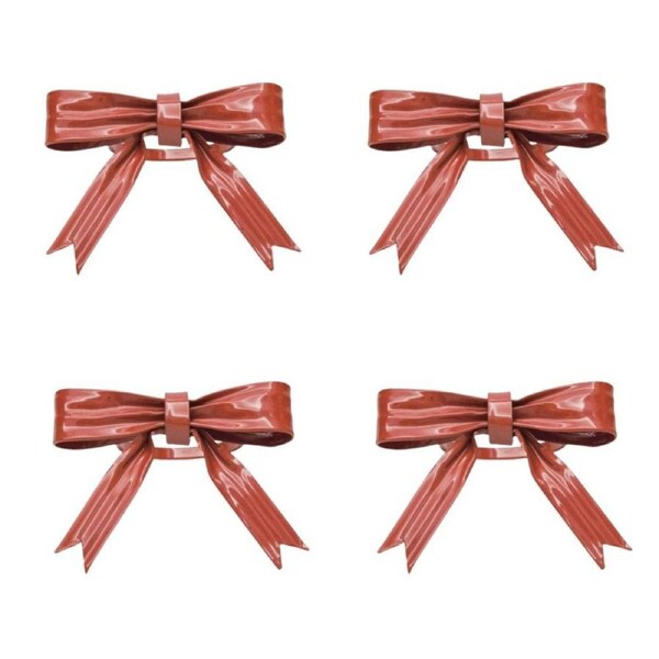 4x Urban Bow Napkin Metal Ring Home/Kitchen Dinning Table Organiser Rose 6cm