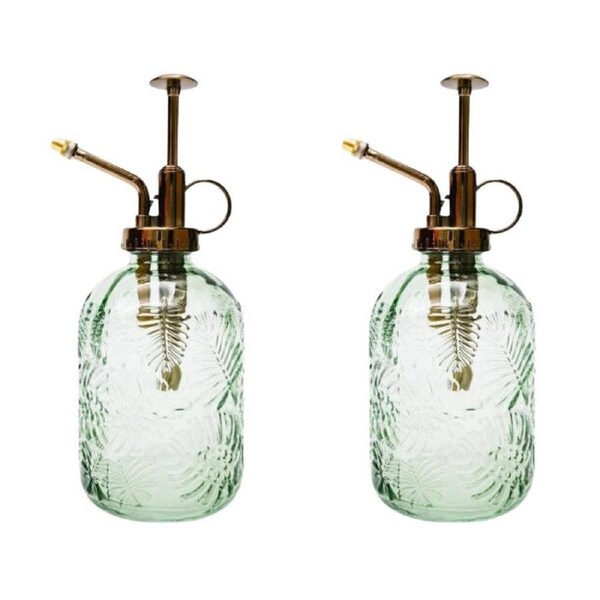 2x Urban Tropical Water Mister Garden Plant/Flower Watering Container Sage 20cm