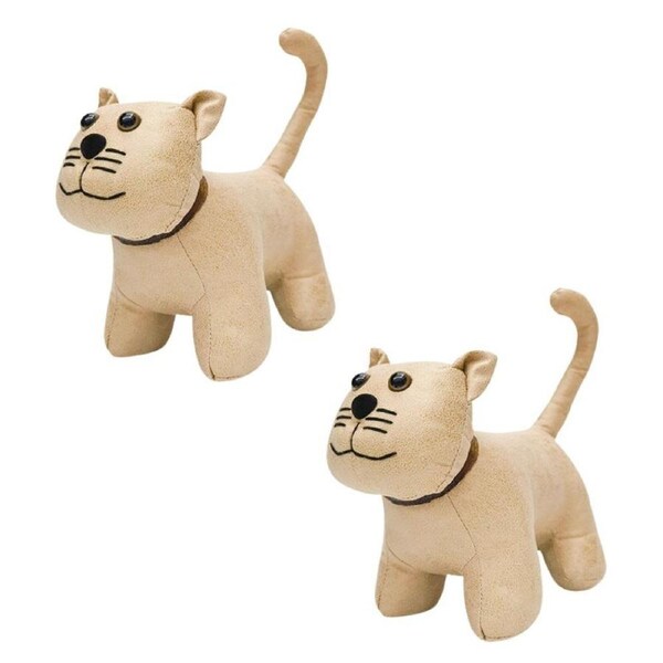 2PK Urban Cat Door Stopper Bisque Home/Room Office Decorative Display 31cm Brown