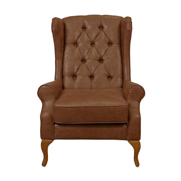 Winston Chesterfield Wing Chair Fabric Sofa Tan