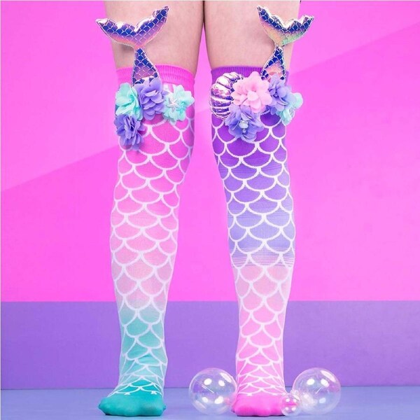 Madmia Socks Ages 6-99 One Size Fits Most - MERMAID TAILS Novelty Socks