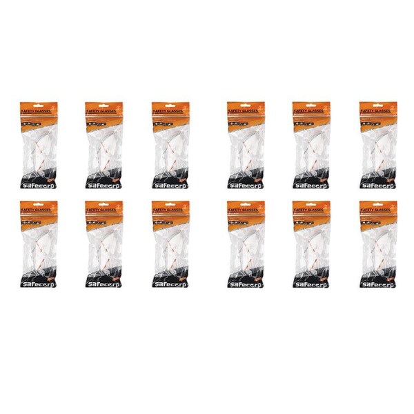 12PK Safecorp Clear PPE Safety Specs Glasses Anti Fog Anti Scratch UV Resistant