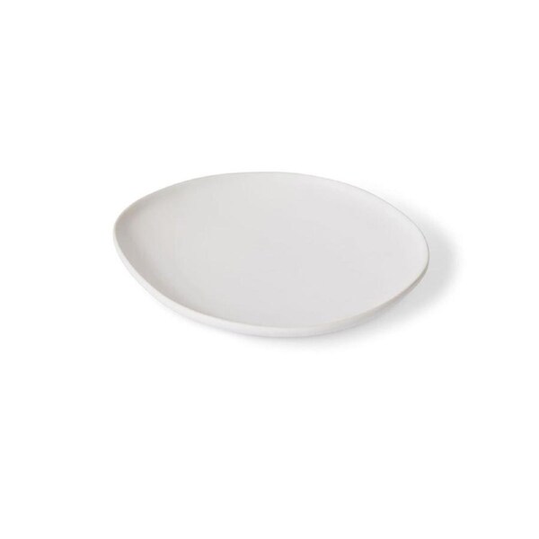 E Style Ceramic Nakano Plate Home Tabletop/Shelf Dining Decor 21x3cm White