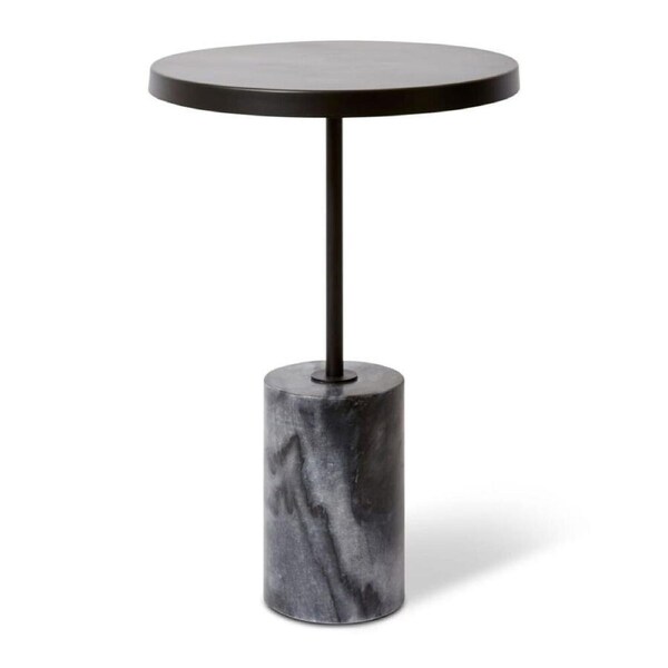E Style Kush Iron/Marble Side Table 40x56cm Home/Room Furniture Black/Grey