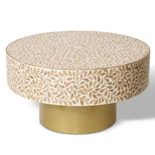 E Style Kartik Metal/Wood Coffee Table 90x45cm Home/Room Furniture Natural