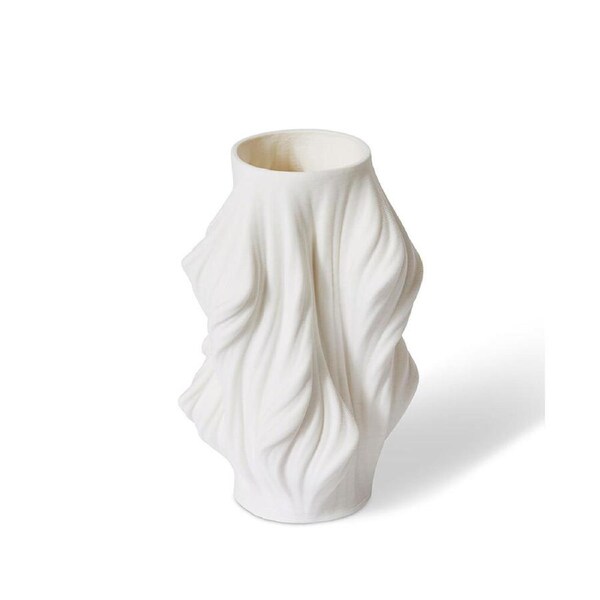E Style Porcelain Blanca Vase Plant Vase Home Table Decor 14x22cm White