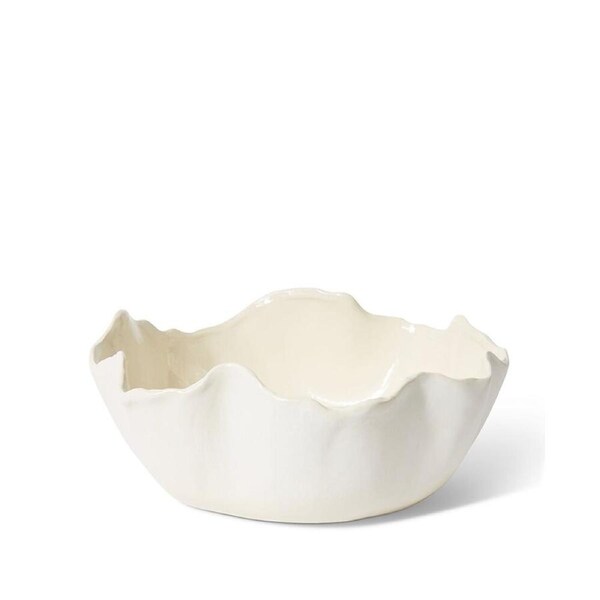 E Style Ceramic Emaline Bowl Plant Vase Home/Office Table Decor 38x15cm Cream