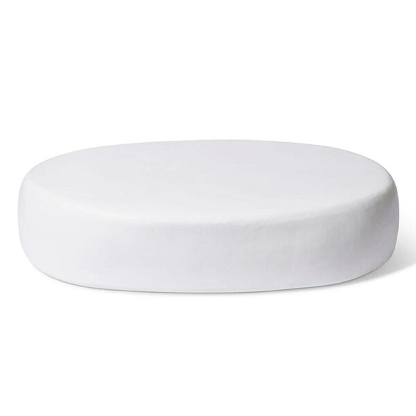 E Style Kato Coffee Table Oval Iron/Lime Plaster Home Furniture 120x70cm White