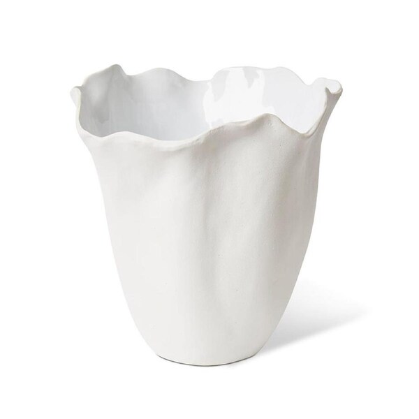 E Style Ceramic Lucia Vase Plant Vase Home/Office Table Decor 29x28cm White