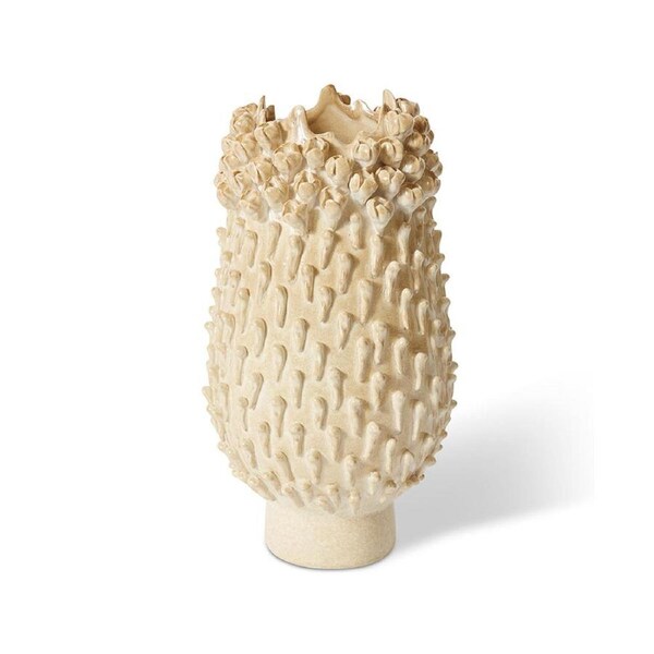 E Style Ceramic Cordelia Tall Plant Vase Home Table Decor 23x39cm Beige