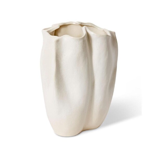 E Style Ceramic Zilia Vase Flower/Plant Vase Home Table Decor 28x37cm Ivory
