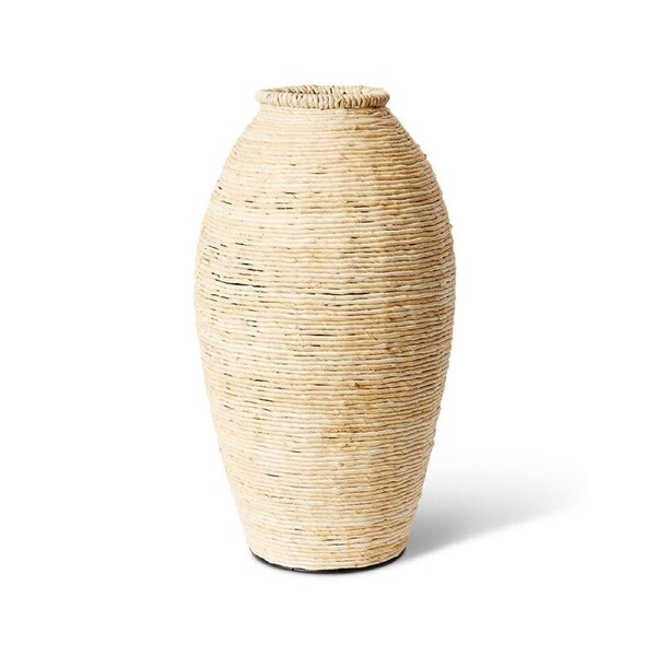 E Style Ratan Bomani Tall Vessel Home/Office Tabletop Decor 33x57cm Natural