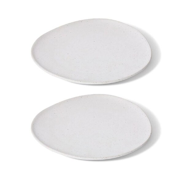 2PK Elme Living Ceramic Matias Plate Home Table Dining Decor 27x3cm Sandy/White
