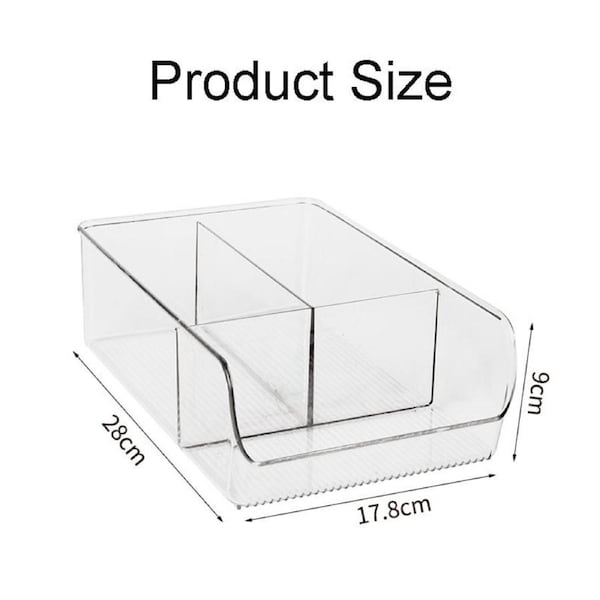 Catzon 2 Pcs Cabinet Organizer Bins Food Safe BPA Free for Refrigerator Vanity-4