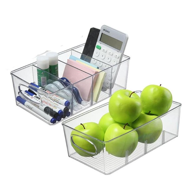 Catzon 2 Pcs Cabinet Organizer Bins Food Safe BPA Free for Refrigerator Vanity-6