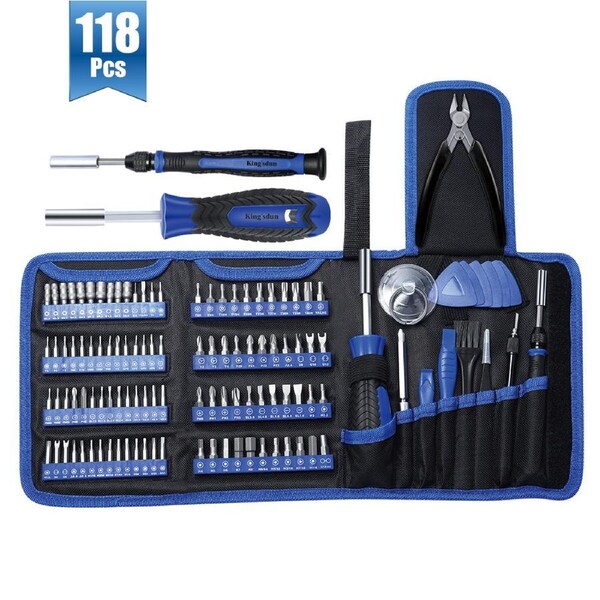 118 in 1 Precision Screwdriver Set with 100 bits Magnetic Repair Tool Kit Micro built-in box for Electronics PC Phone Laptop Drones Watch