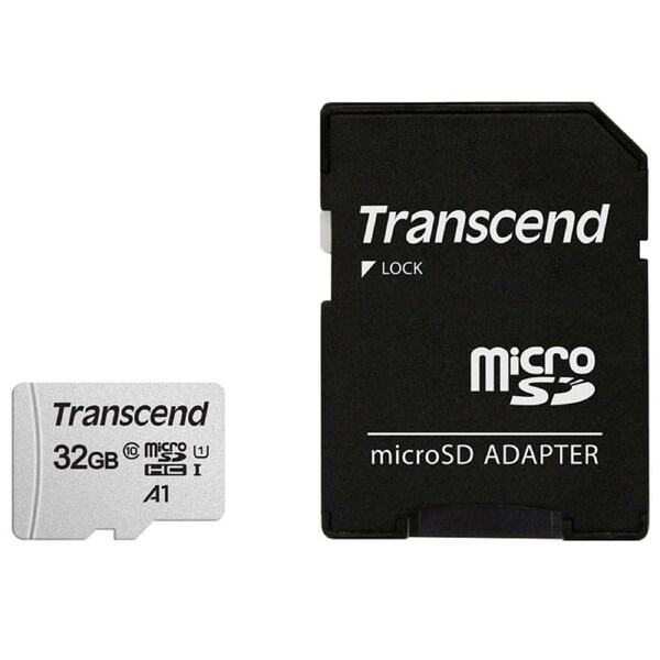 Transcend 300S 32GB C10 UHS-I U1 HC microSD with Adapter (TS32GUSD300S-A)