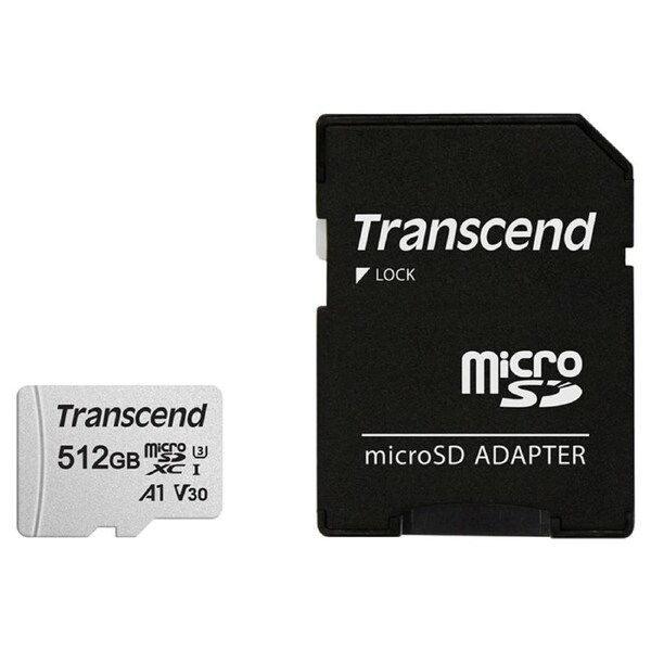 Transcend USD300S 512GB A1 U3 V30 microSDXC with Adapter (TS512GUSD300S-A)