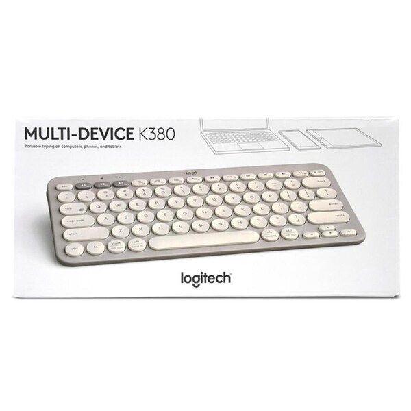 Logitech K380 Multi-Device Bluetooth Keyboard - Sand (920-011145)