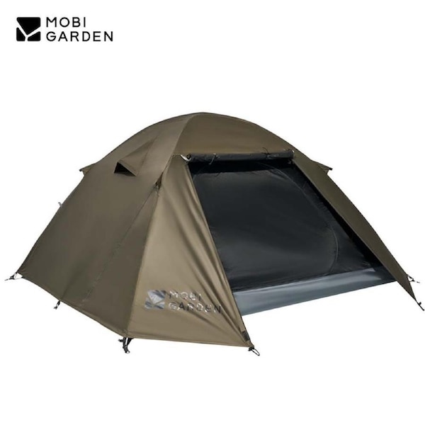 MOBI GARDEN QR 4 Outdoor Camping Tent with Thick Black Coating for Sun Protection, Suitable for 3-4 People -GREEN