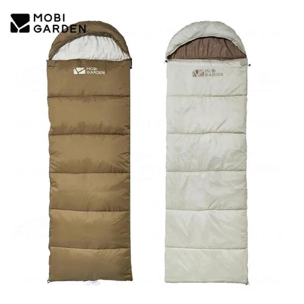 MOBI GARDEN sleeping Bag Splicing Outdoor Camping Mummy Cotton Sleeping Bag Ultralight Portable Winter Hiking Climbing 18?~-5? - Khaki